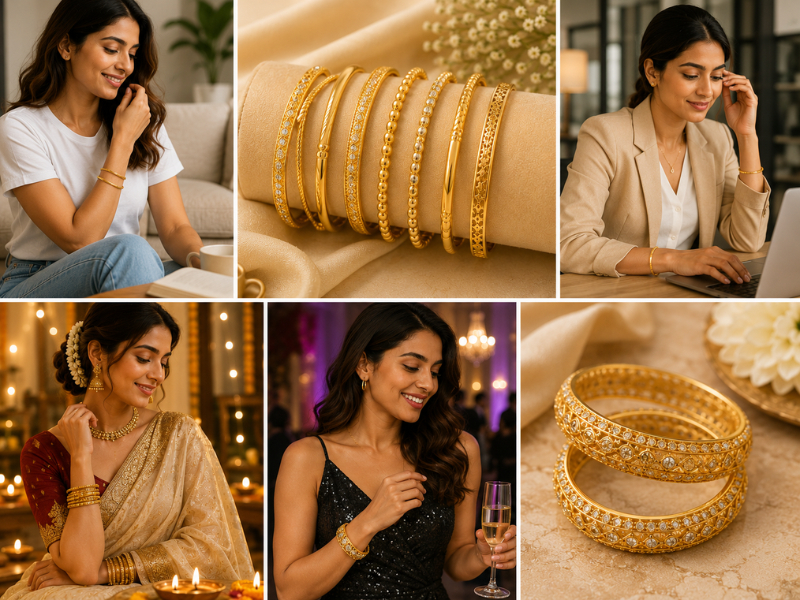 How to Style Golden Bangles