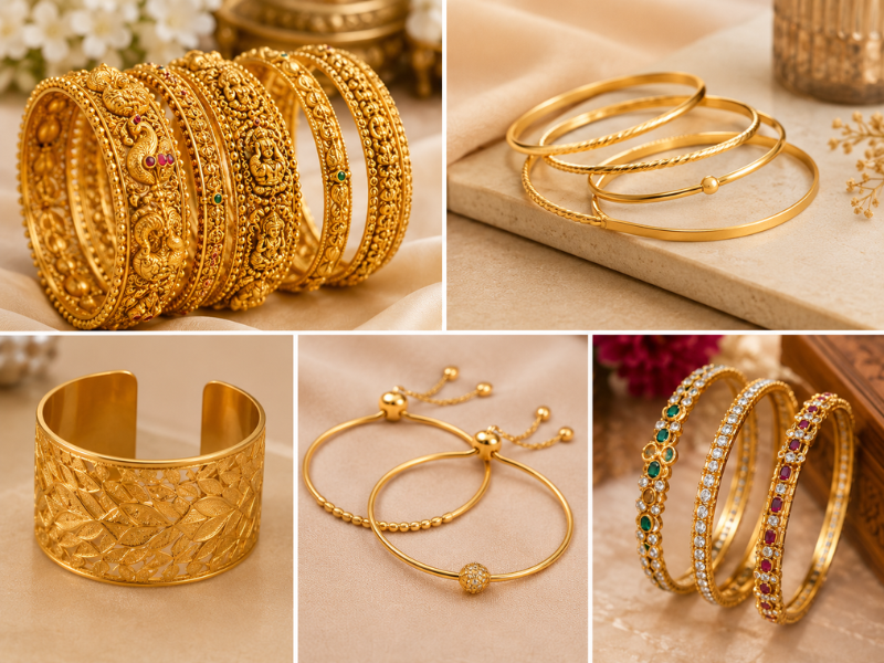Types of Golden Bangles for Women